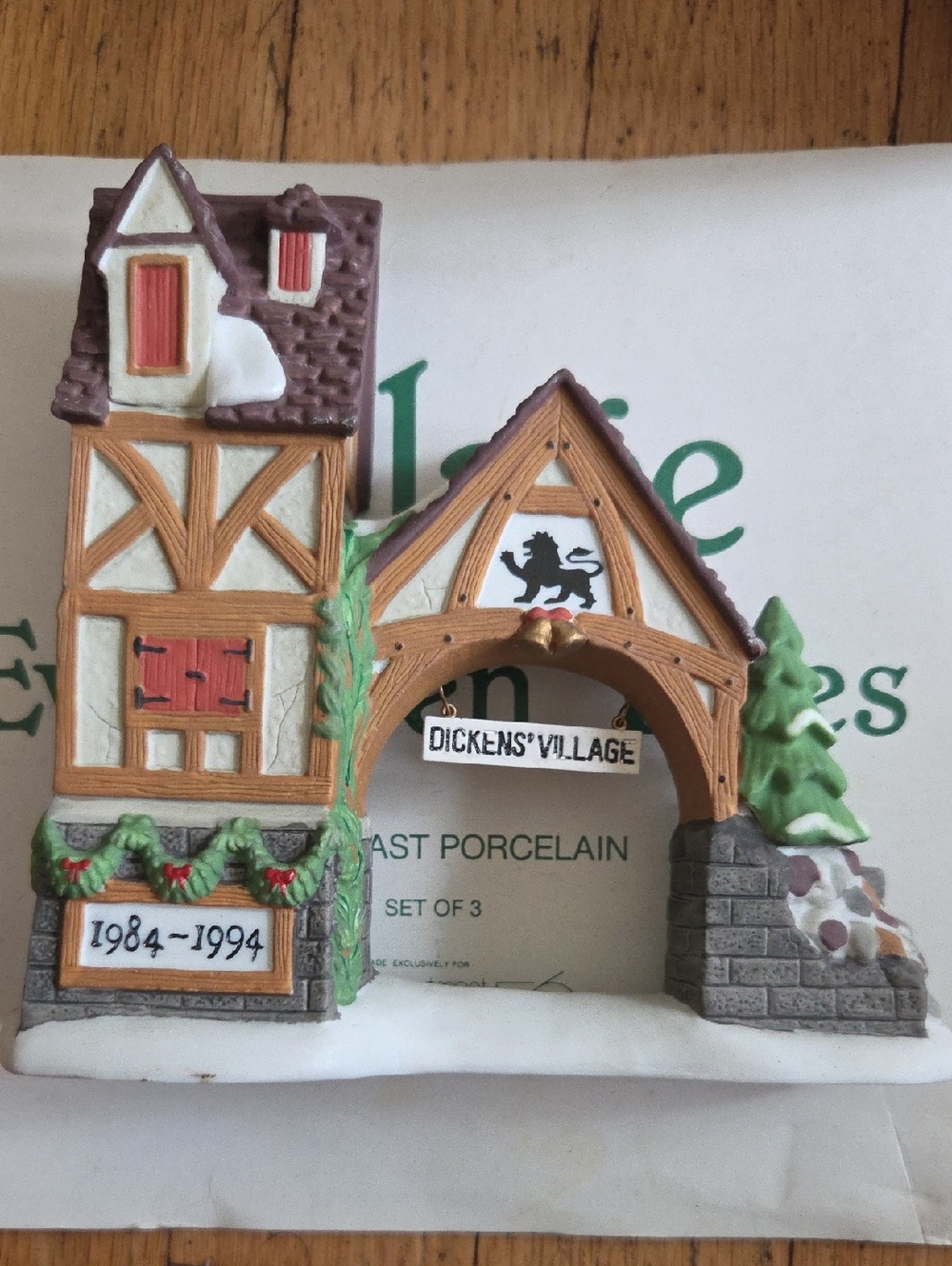 Department 56 Tudor Holiday Arch in White, Brown & Green